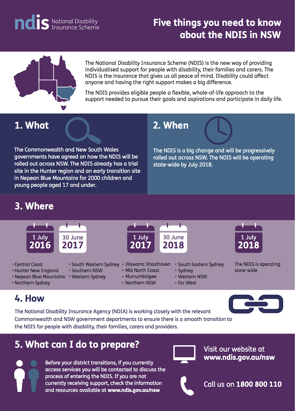 Five things you need to know about the N D I S in N S W infographic. The P D F  is available to read from this link. 