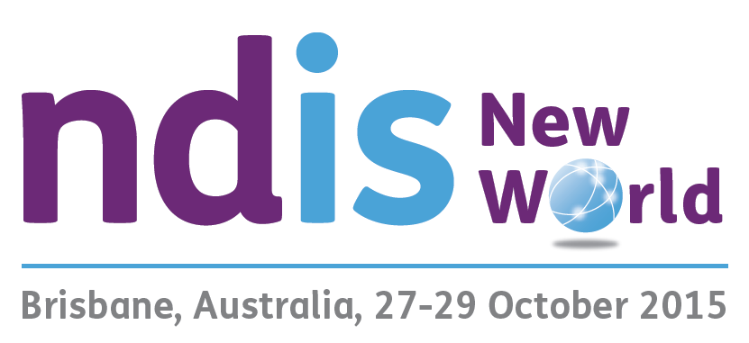 Logo reads: ndis New World. Brisbane, Australia 27-29 October 2015