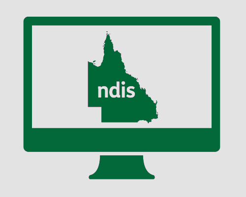 A monitor with Queensland, with N D I S in it.