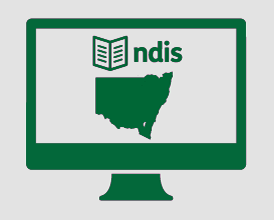 Monitor with outline of NSW with 'ndis' written inside it.