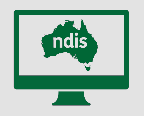 A monitor with Australia, and 'ndis' in it. 