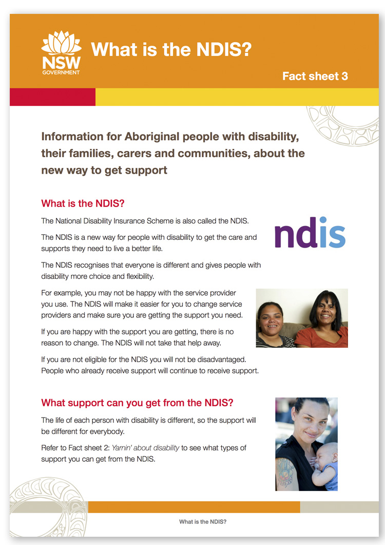 Screenshot of page 1 of the What is the NDIS? Fact sheet 3