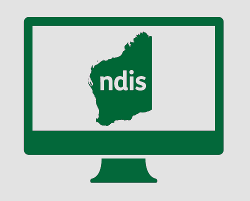 A monitor with Western Australia, and 'ndis' in it.