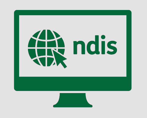 A monitor with a globe and cursor, and 'ndis'.